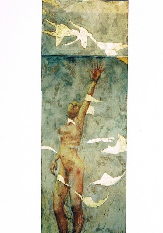 LOOK UP, gesso, oil & mixte